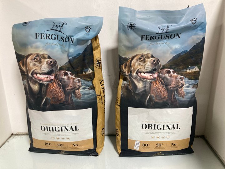 Lot 727  
            Marchington SR12 - Parcel Delivery Only 

                
2 X FERGUSONS ORIGINAL DRY DOG FOOD 12KG - BB: 05/27: LOCATION - H1