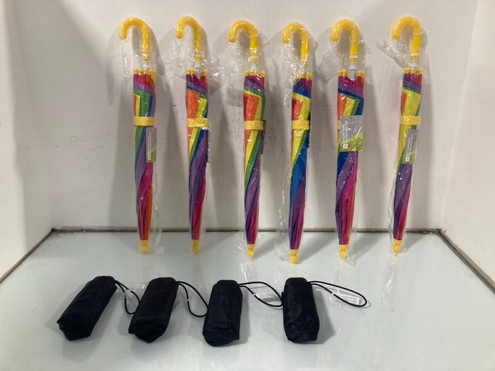 Lot 768  
            Marchington SR12 - Parcel Delivery Only 

                
QTY OF ASSORTED UMBRELLAS TO INCLUDE ACCESSORIZE COMPACT UMBRELLA IN BLACK: LOCAT...