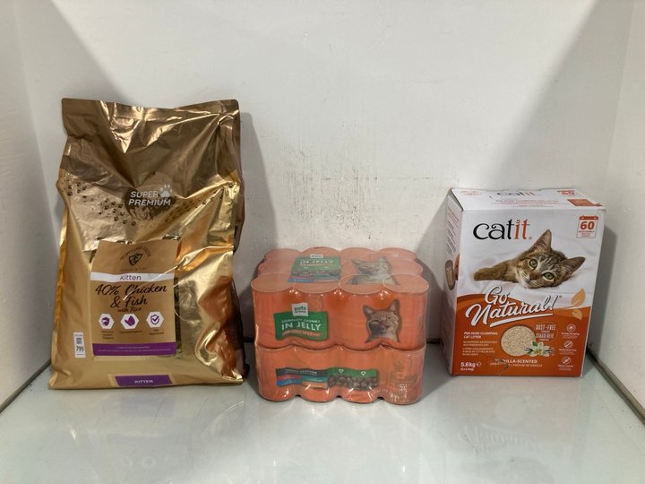 Lot 799  
            Marchington SR12 - Parcel Delivery Only 

                
QTY OF ASSORTED PET FOOD ITEMS TO INCLUDE CATIT GO NATURAL PEA HUSKING CAT LITTER...