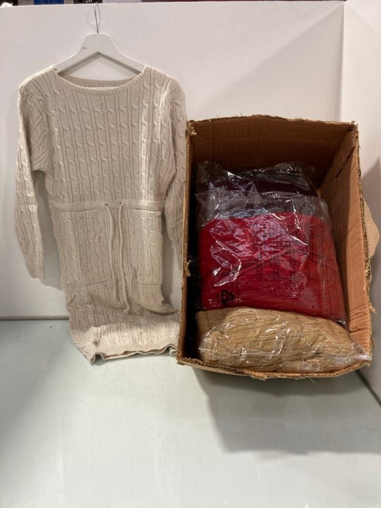 Lot 865  
            Marchington SR12 - Parcel Delivery Only 

                
QTY OF KNITTED DRESSES IN VARIOUS COLOURS TO INCLUDE RED - UK ONE SIZE: LOCATION ...