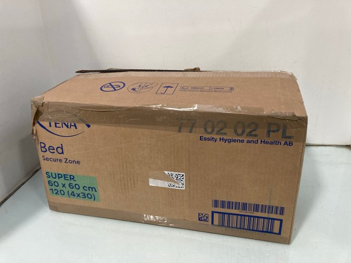 Lot 875  
            Marchington SR12 - Parcel Delivery Only 

                
BOX OF TENA BED SECURE ZONE INCONTINENCE PADS: LOCATION - H9