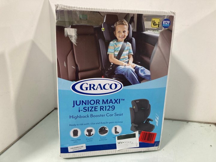 Lot 894  
            Marchington SR12 - Parcel Delivery Only 

                
GRACO JUNIOR MAXI I-SIZE R129 GROUP 3 HIGHBACK BOOSTER CAR SEAT: LOCATION - H10