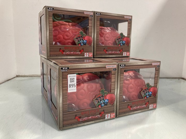 Lot 895  
            Marchington SR12 - Parcel Delivery Only 

                
6 X BANDAI NAMCO DEVIL FRUITS COLLECTION VOL 3 ONE PIECE CARD GAMES: LOCATION - H11