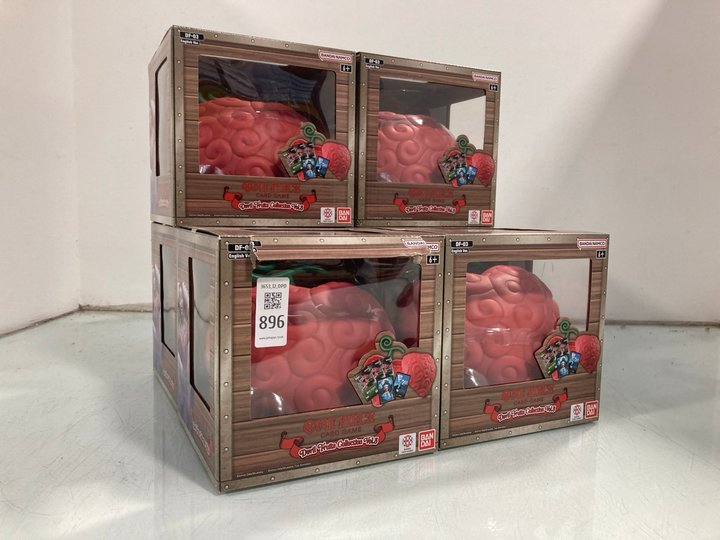 Lot 896  
            Marchington SR12 - Parcel Delivery Only 

                
6 X BANDAI NAMCO DEVIL FRUITS COLLECTION VOL 3 ONE PIECE CARD GAMES: LOCATION - H11
