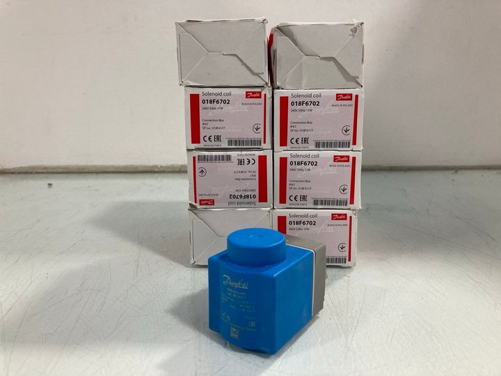 Lot 901  
            Marchington SR12 - Parcel Delivery Only 

                
8 X DANFOSS SOLENOID COILS - MODEL 018F6702: LOCATION - H11