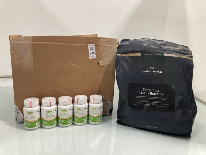 Lot 975  
            Marchington SR12 - Parcel Delivery Only 

                
QTY OF IGENNUS SUPER B-COMPLEX FOOD SUPPLEMENTS - BBE 3/28 TO ALSO INCLUDE PACK O...