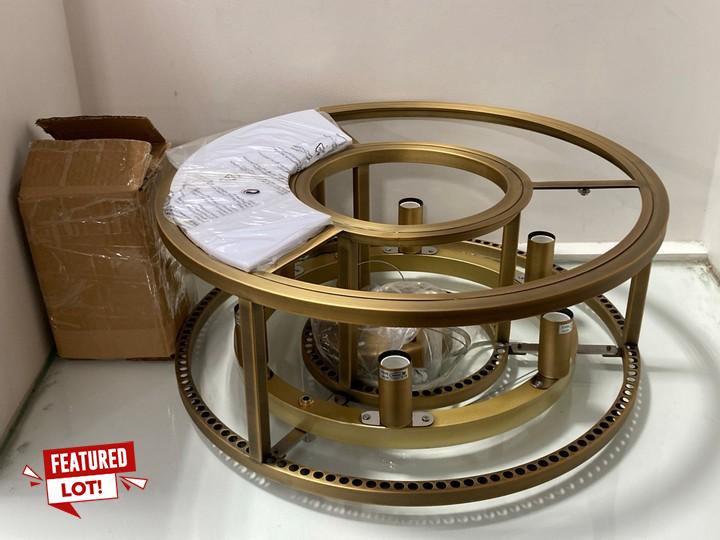 Lot 1007  
            Marchington SR11 - Parcel Delivery Only 

                
ASTON PENDANT CEILING LIGHT IN ANTIQUE BRASS FINISH - ORIGINAL RRP £899: LOCATION...