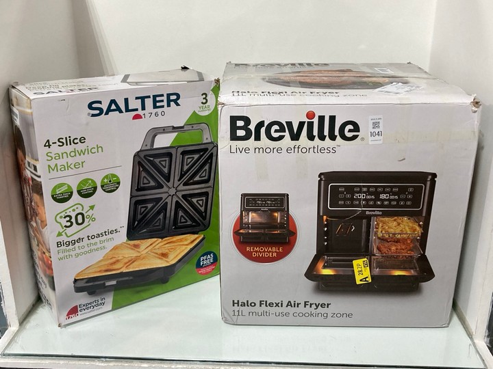 Lot 1041  
            Marchington SR11 - Parcel Delivery Only 

                
2 X ASSORTED HOME KITCHEN APPLIANCES TO INCLUDE BREVILLE HALO FLEXI 11L MULTI USE...