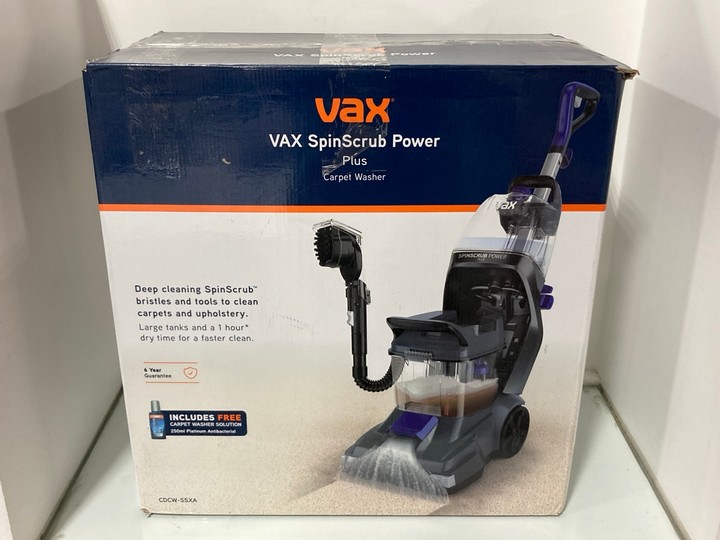 Lot 1046  
            Marchington SR11 - Parcel Delivery Only 

                
VAX SPINSCRUB POWER PLUS CARPET WASHER - ORIGINAL RRP £249: LOCATION - BR5