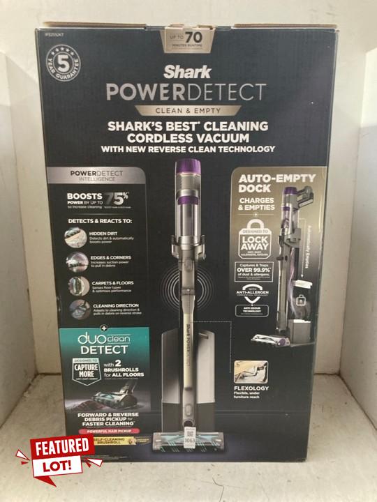 Lot 1063  
            Marchington SR11 - Parcel Delivery Only 

                
SHARK POWER DETECT CLEAN & EMPTY CORDLESS VACUUM CLEANER - ORIGINAL RRP £549: LOC...