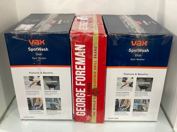 Lot 1067  
            Marchington SR11 - Parcel Delivery Only 

                
3 X ASSORTED HOME APPLIANCES TO INCLUDE VAX SPOTWASH DUO CARPET SPOT WASHER: LOCA...