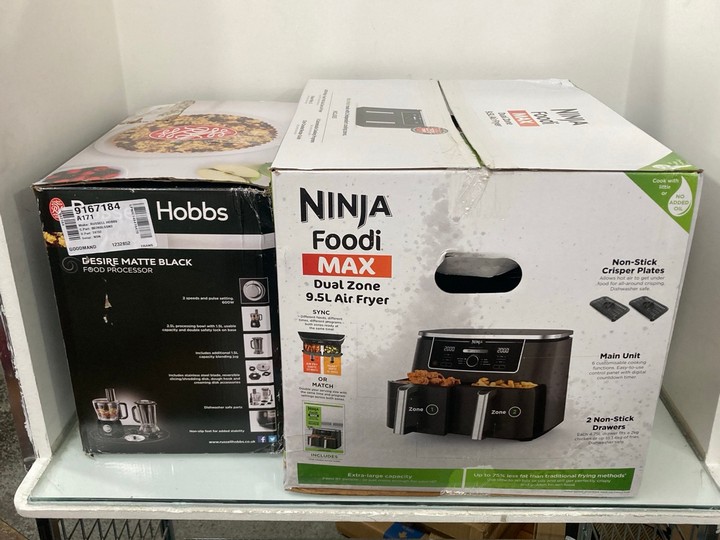 Lot 1078  
            Marchington SR11 - Parcel Delivery Only 

                
2 X ASSORTED HOME KITCHEN APPLIANCES TO INCLUDE NINJA FOODI MAX 9.5L DUAL ZONE AI...