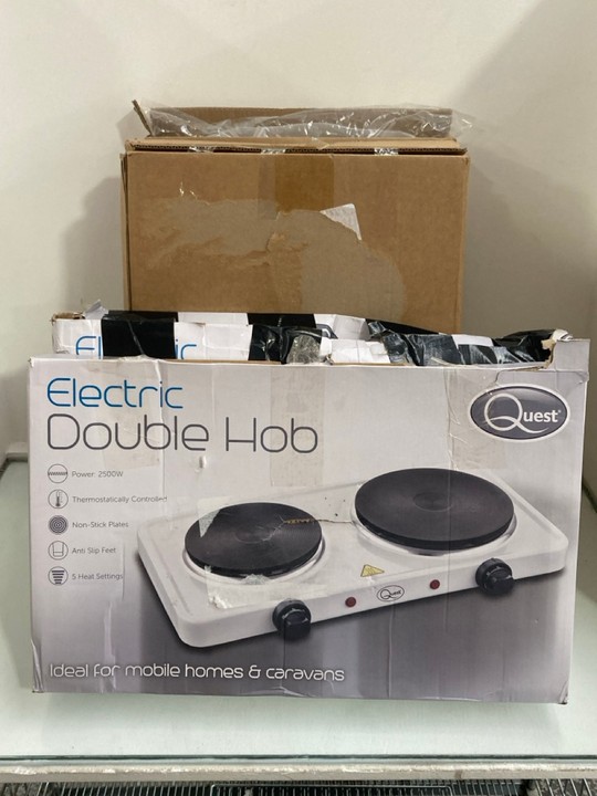 Lot 1083  
            Marchington SR11 - Parcel Delivery Only 

                
QTY OF ASSORTED ITEMS TO INCLUDE QUEST ELECTRIC DOUBLE HOB: LOCATION - BR9