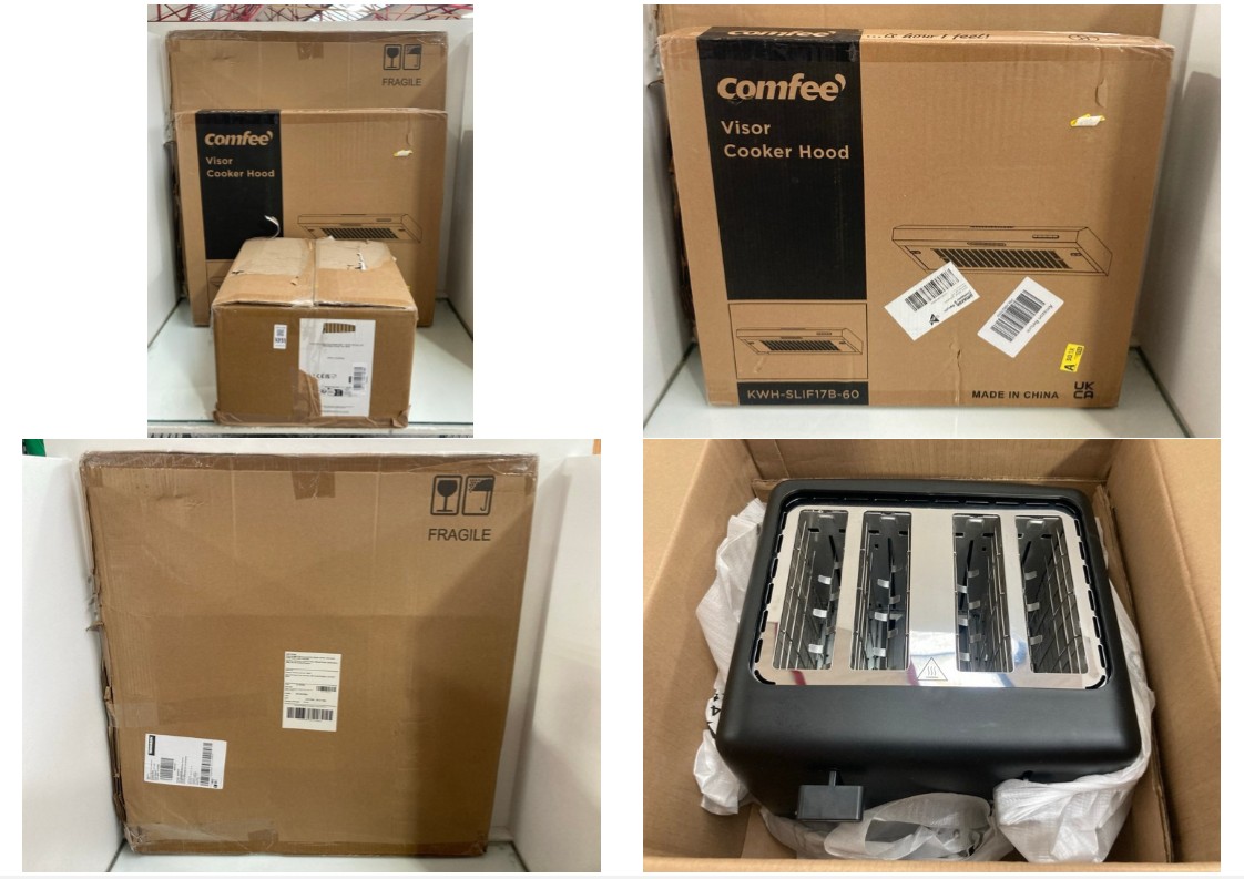 Lot 1091  
            Marchington SR11 - Parcel Delivery Only 

                
QTY OF ASSORTED ITEMS TO INCLUDE COMFEE COOKER HOOD : MODEL KWH-SLIF17B-60: LOCAT...