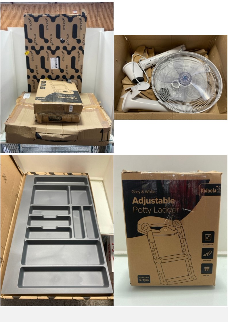 Lot 1102  
            Marchington SR11 - Parcel Delivery Only 

                
QTY OF ASSORTED ITEMS TO INCLUDE KIDOOLA ADJUSTABLE POTTY LADDER IN GREY & WHITE:...