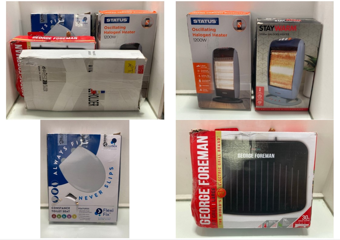 Lot 1104  
            Marchington SR11 - Parcel Delivery Only 

                
QTY OF ASSORTED ITEMS TO INCLUDE STAY WARM 1200W HALOGEN HEATER: LOCATION - BR10