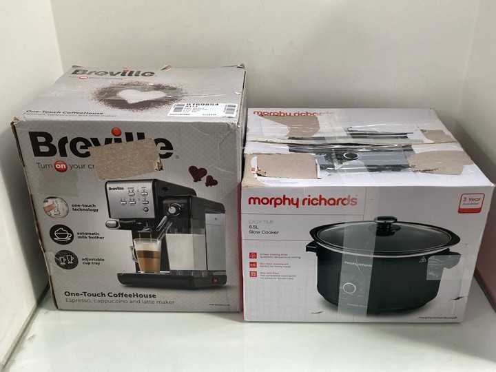 Lot 1106  
            Marchington SR11 - Parcel Delivery Only 

                
2 X ASSORTED HOME KITCHEN APPLIANCES TO INCLUDE BREVILLE ONE TOUCH COFFEE HOUSE E...