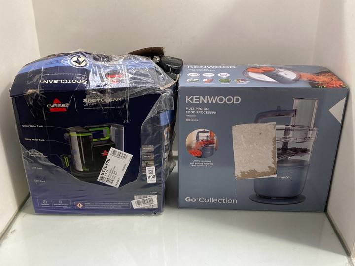 Lot 1108  
            Marchington SR11 - Parcel Delivery Only 

                
2 X ASSORTED HOME APPLIANCES TO INCLUDE KENWOOD MULTIPRO GO FOOD PROCESSOR: LOCAT...