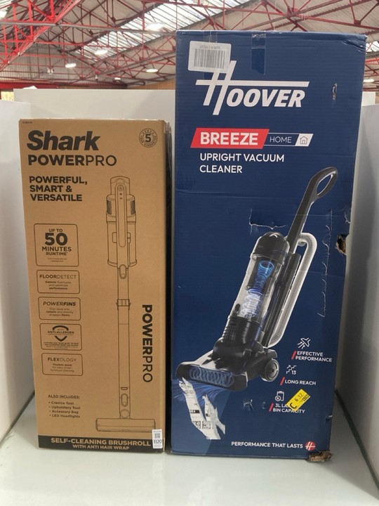 Lot 1120  
            Marchington SR11 - Parcel Delivery Only 

                
2 X ASSORTED HOME CLEANING APPLIANCES TO INCLUDE HOOVER BREEZE HOME CORDED UPRIGH...