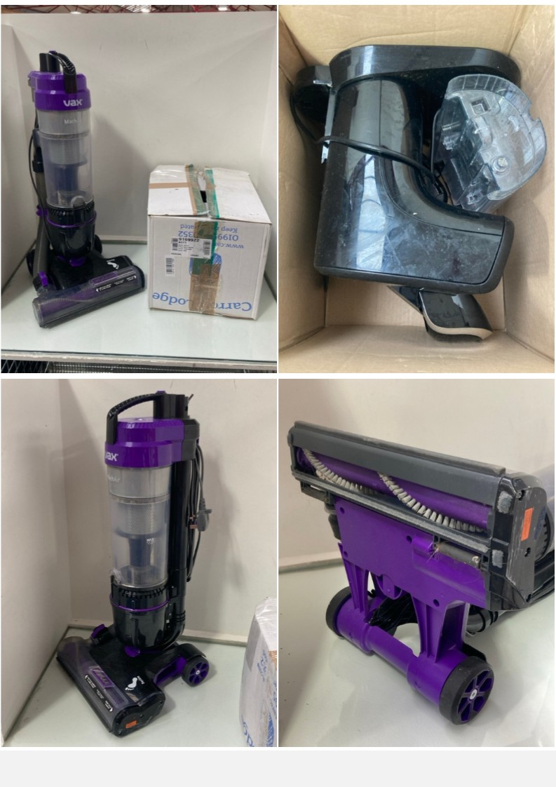 Lot 1128  
            Marchington SR11 - Parcel Delivery Only 

                
2 X ASSORTED HOME APPLIANCES TO INCLUDE VAX MACH AIR CORDED UPRIGHT VACUUM CLEANE...