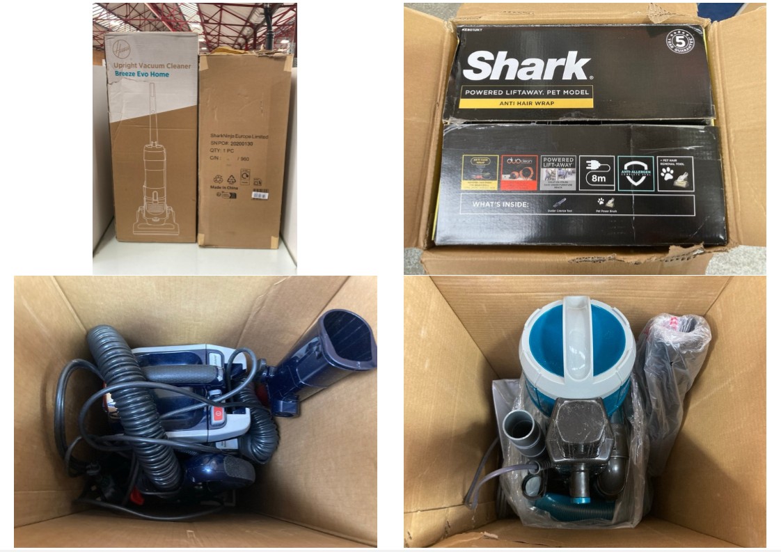 Lot 1130  
            Marchington SR11 - Parcel Delivery Only 

                
2 X ASSORTED VACUUM CLEANERS TO INCLUDE HOOVER BREEZE EVO HOME CORDED UPRIGHT VAC...