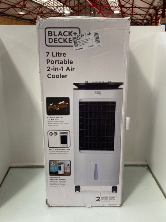 Lot 1133  
            Marchington SR11 - Parcel Delivery Only 

                
BLACK + DECKER 7L PORTABLE 2 IN 1 AIR COOLER: LOCATION - CR10