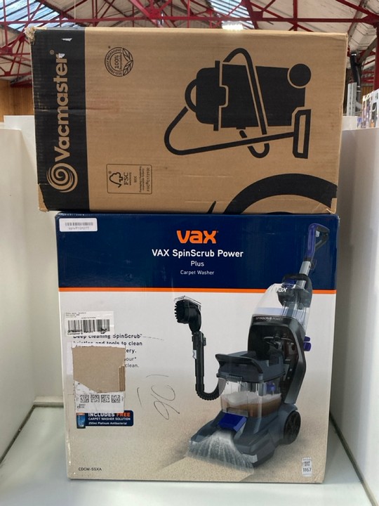 Lot 1167  
            Marchington SR11 - Parcel Delivery Only 

                
2 X ASSORTED HOME CLEANING APPLIANCES TO INCLUDE VAX SPINSCRUB POWER PLUS CARPET ...
