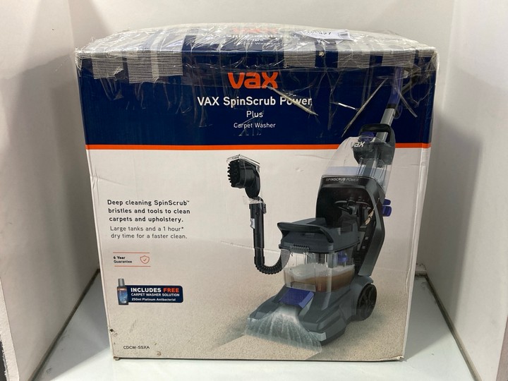 Lot 1181  
            Marchington SR11 - Parcel Delivery Only 

                
VAX SPINSCRUB POWER PLUS CARPET WASHER - ORIGINAL RRP £249: LOCATION - CR4