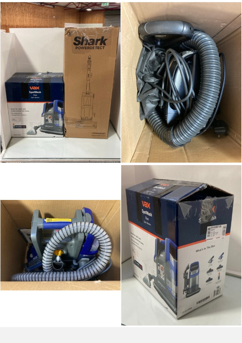 Lot 1183  
            Marchington SR11 - Parcel Delivery Only 

                
2 X ASSORTED HOME CLEANING APPLIANCES TO INCLUDE VAX SPOTWASH DUO CARPET SPOT WAS...