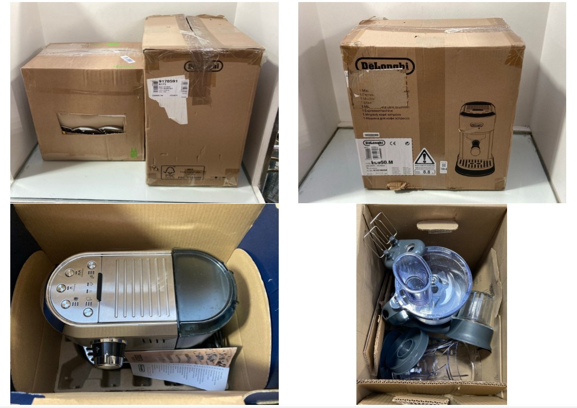 Lot 1184  
            Marchington SR11 - Parcel Delivery Only 

                
2 X ASSORTED HOME KITCHEN APPLIANCES TO INCLUDE DELONGHI ESPRESSO COFFEE MACHINE:...