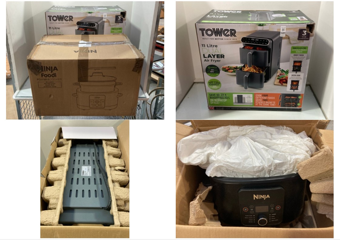 Lot 1189  
            Marchington SR11 - Parcel Delivery Only 

                
2 X ASSORTED HOME KITCHEN APPLIANCES TO INCLUDE TOWER 11L DUAL LAYER AIR FRYER: L...