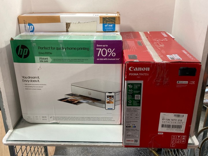 Lot 1191  
            Marchington SR11 - Parcel Delivery Only 

                
3 X ASSORTED HOME OFFICE PRINTERS TO INCLUDE HP SMART TANK 5107 WIRELESS ALL IN O...