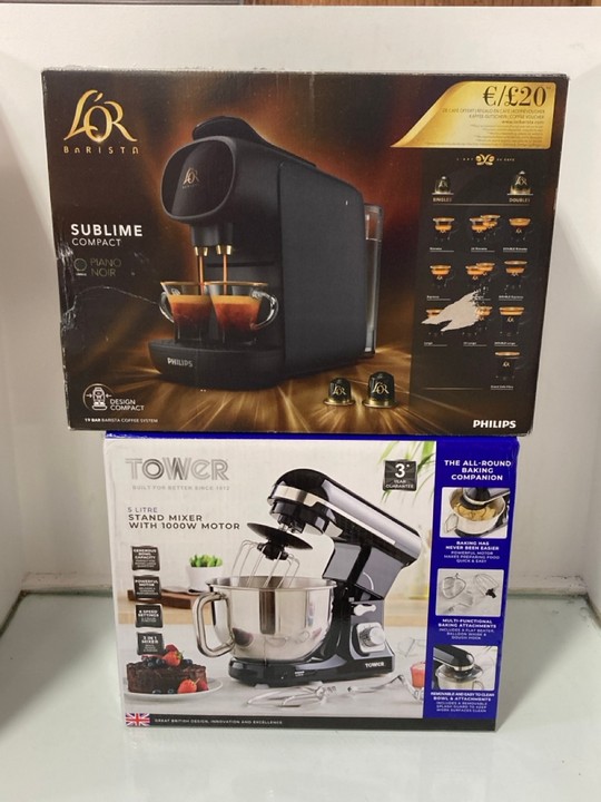 Lot 1197  
            Marchington SR11 - Parcel Delivery Only 

                
2 X ASSORTED HOME KITCHEN APPLIANCES TO INCLUDE TOWER 5 LITRE STAND MIXER WITH 10...