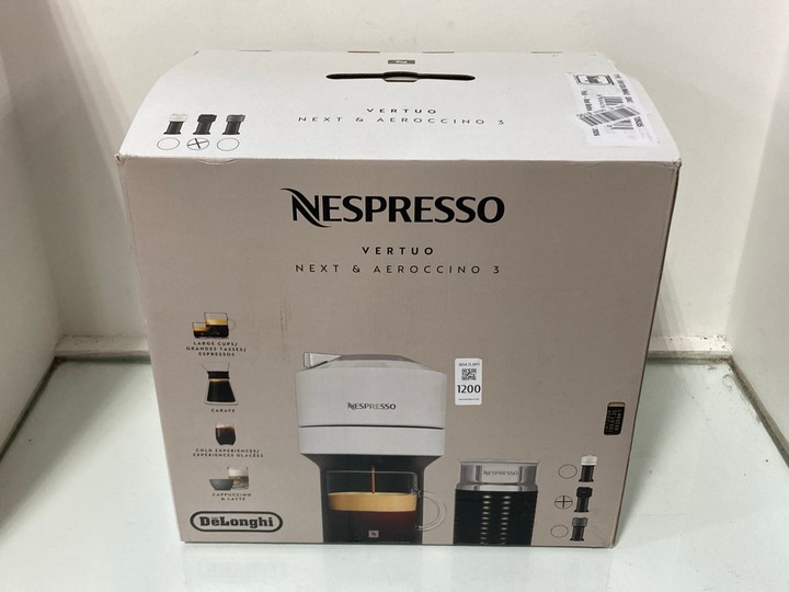 Lot 1200  
            Marchington SR11 - Parcel Delivery Only 

                
DELONGHI VERTUO NEXT & AEROCCINO 3 COFFEE POD MACHINE - ORIGINAL RRP £179: LOCATI...