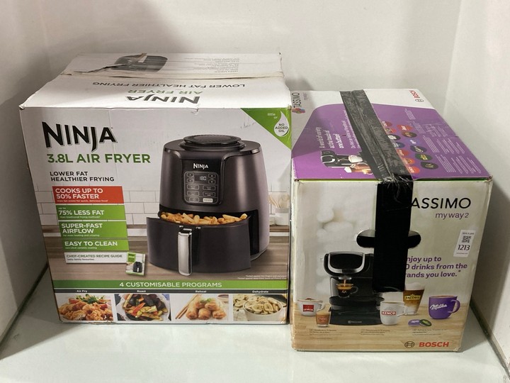 Lot 1213  
            Marchington SR11 - Parcel Delivery Only 

                
2 X ASSORTED HOME KITCHEN APPLIANCES TO INCLUDE NINJA 3.8L AIR FRYER: LOCATION - CR1