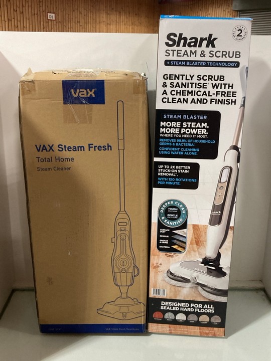 Lot 1214  
            Marchington SR11 - Parcel Delivery Only 

                
2 X ASSORTED HOME CLEANING APPLIANCES TO INCLUDE SHARK STEAM & SCRUB STEAM MOP - ...