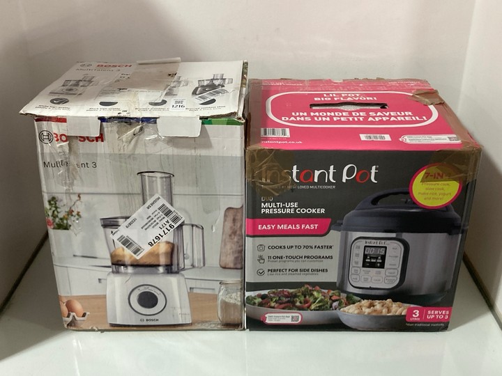 Lot 1216  
            Marchington SR11 - Parcel Delivery Only 

                
2 X ASSORTED HOME KITCHEN APPLIANCES TO INCLUDE BOSCH MULTI TALENT 3 FOOD PROCESS...