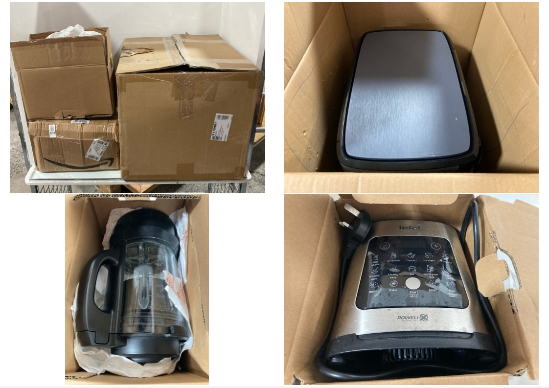Lot 1218  
            Marchington SR11 - Parcel Delivery Only 

                
QTY OF ASSORTED HOME KITCHEN APPLIANCES TO INCLUDE TEFAL POWELIU TECHNOLOGY BLEND...