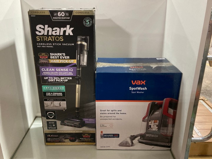 Lot 1221  
            Marchington SR11 - Parcel Delivery Only 

                
2 X ASSORTED HOME CLEANING APPLIANCES TO INCLUDE VAX SPOTWASH CARPET SPOT WASHER ...