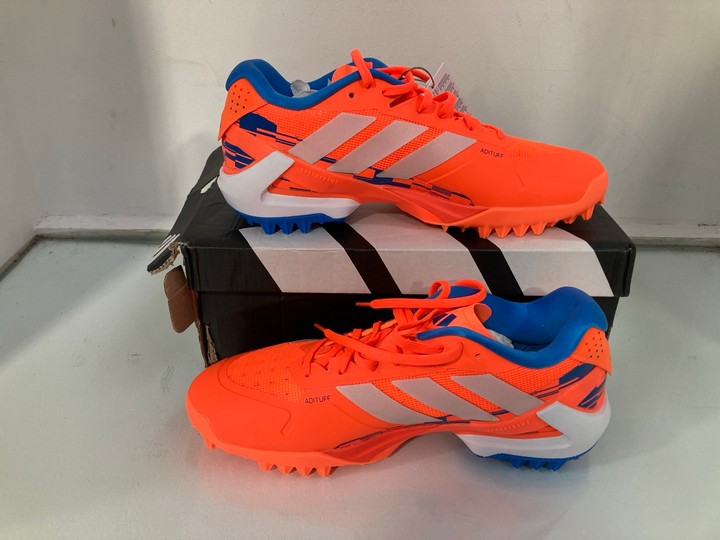 Lot 1244  
            Marchington SR11 - Parcel Delivery Only 

                
PAIR OF ADIDAS ADIZERO LUX 3 TRAINERS IN NEON ORANGE : SIZE 8.5 UK - ORIGINAL RRP...