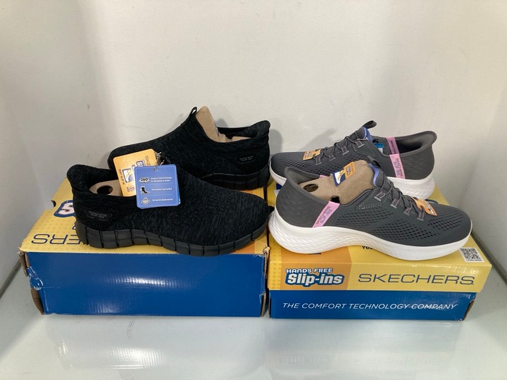 Lot 1246  
            Marchington SR11 - Parcel Delivery Only 

                
2 X PAIRS OF SKECHERS SLIP INS TRAINERS : SIZE 4 UK: LOCATION - B4