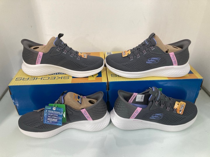 Lot 1248  
            Marchington SR11 - Parcel Delivery Only 

                
2 X PAIRS OF SKECHERS SLIP INS TRAINERS : SIZE 5 UK: LOCATION - B4