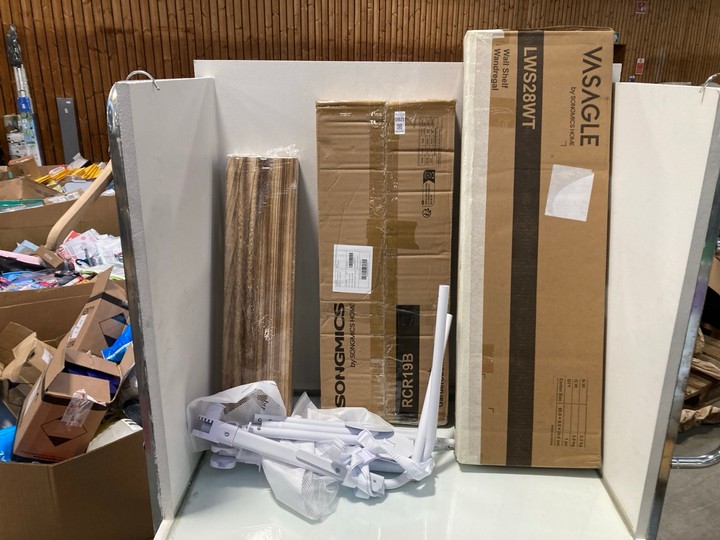 Lot 1280  
            Marchington SR11 - Parcel Delivery Only 

                
QTY OF ASSORTED ITEMS TO INCLUDE SONGMICS WALL SHELF: LOCATION - B4