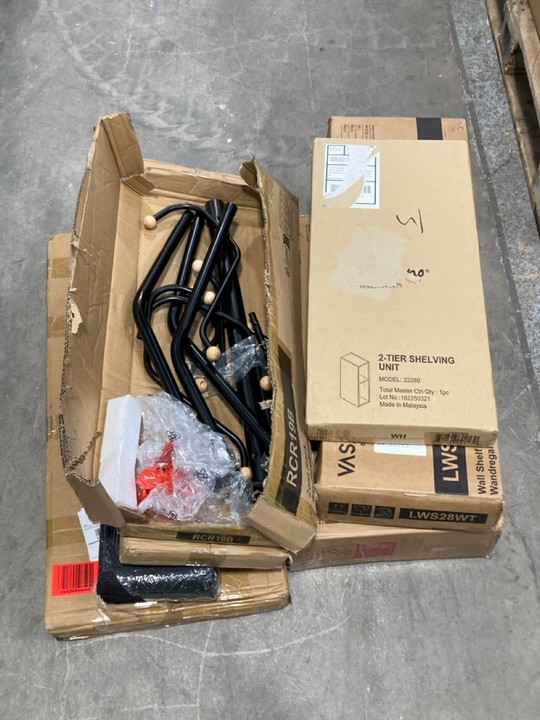 Lot 1281  
            Marchington SR11 - Parcel Delivery Only 

                
QTY OF ASSORTED ITEMS TO INCLUDE SONGMICS WALL SHELF: LOCATION - B4