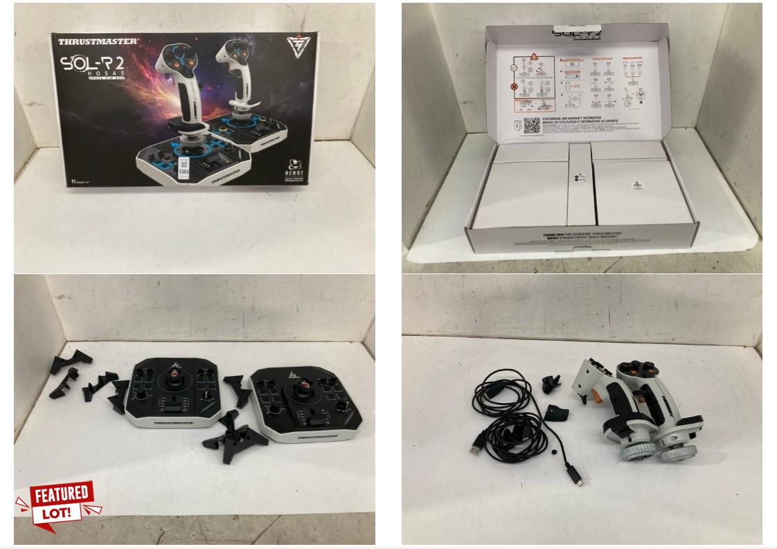Lot 1286  
            Marchington SR11 - Parcel Delivery Only 

                
THRUSTMASTER SOL-R 2 HOSA'S SPACE SIM DUO FLIGHT STICKS SET - ORIGINAL RRP £300: ...