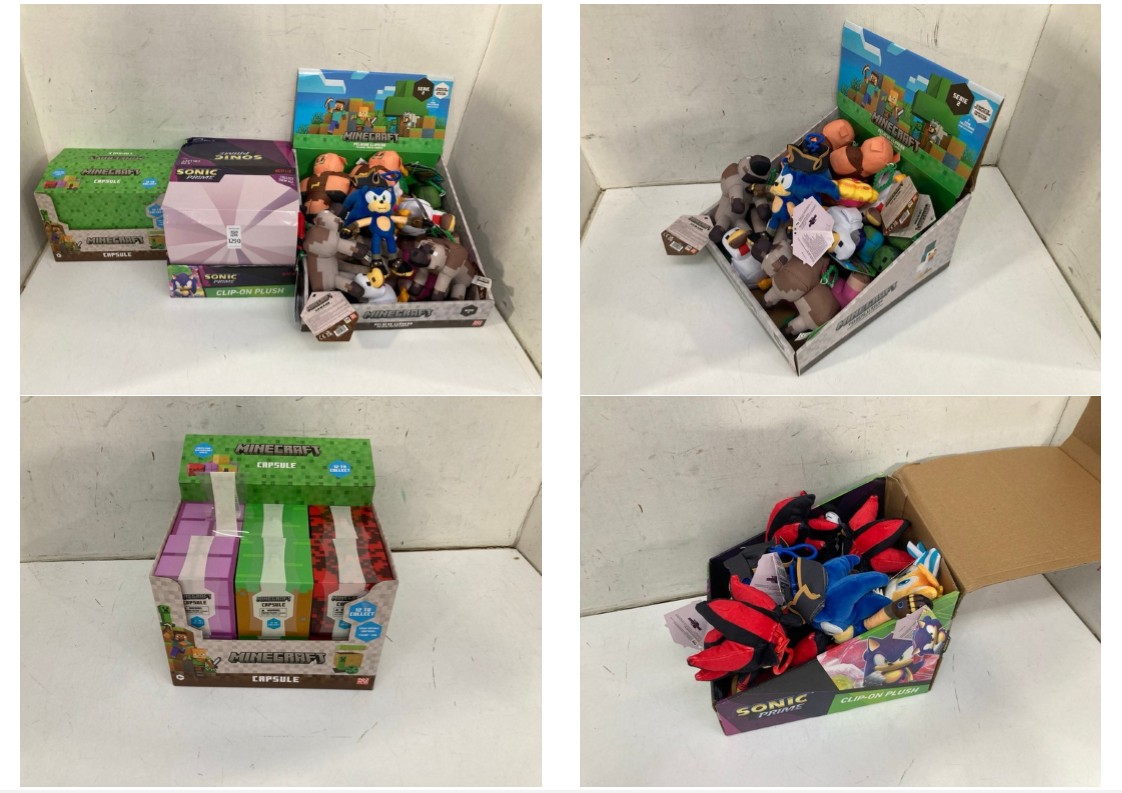Lot 1290  
            Marchington SR11 - Parcel Delivery Only 

                
QTY OF ASSORTED CHILDRENS TOYS TO INCLUDE ASSORTED MINECRAFT PLUSH KEYRINGS: LOCA...