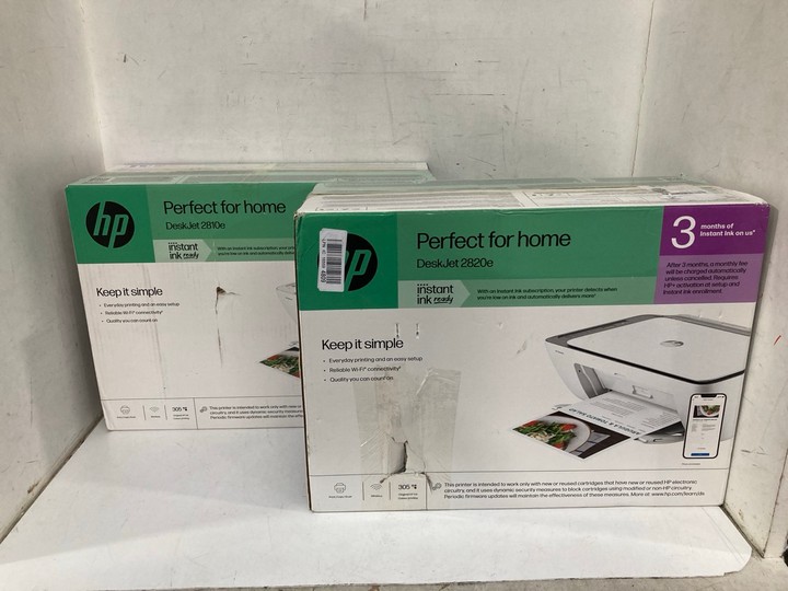 Lot 1296  
            Marchington SR11 - Parcel Delivery Only 

                
2 X ASSORTED HP HOME OFFICE PRINTERS TO INCLUDE DESKJET 2810E PRINTER: LOCATION - B4