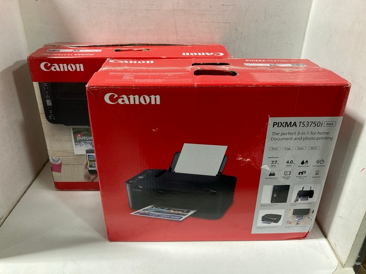 Lot 1300  
            Marchington SR11 - Parcel Delivery Only 

                
2 X CANON PIXMA TS3750I HOME OFFICE PRINTERS IN BLACK: LOCATION - B4