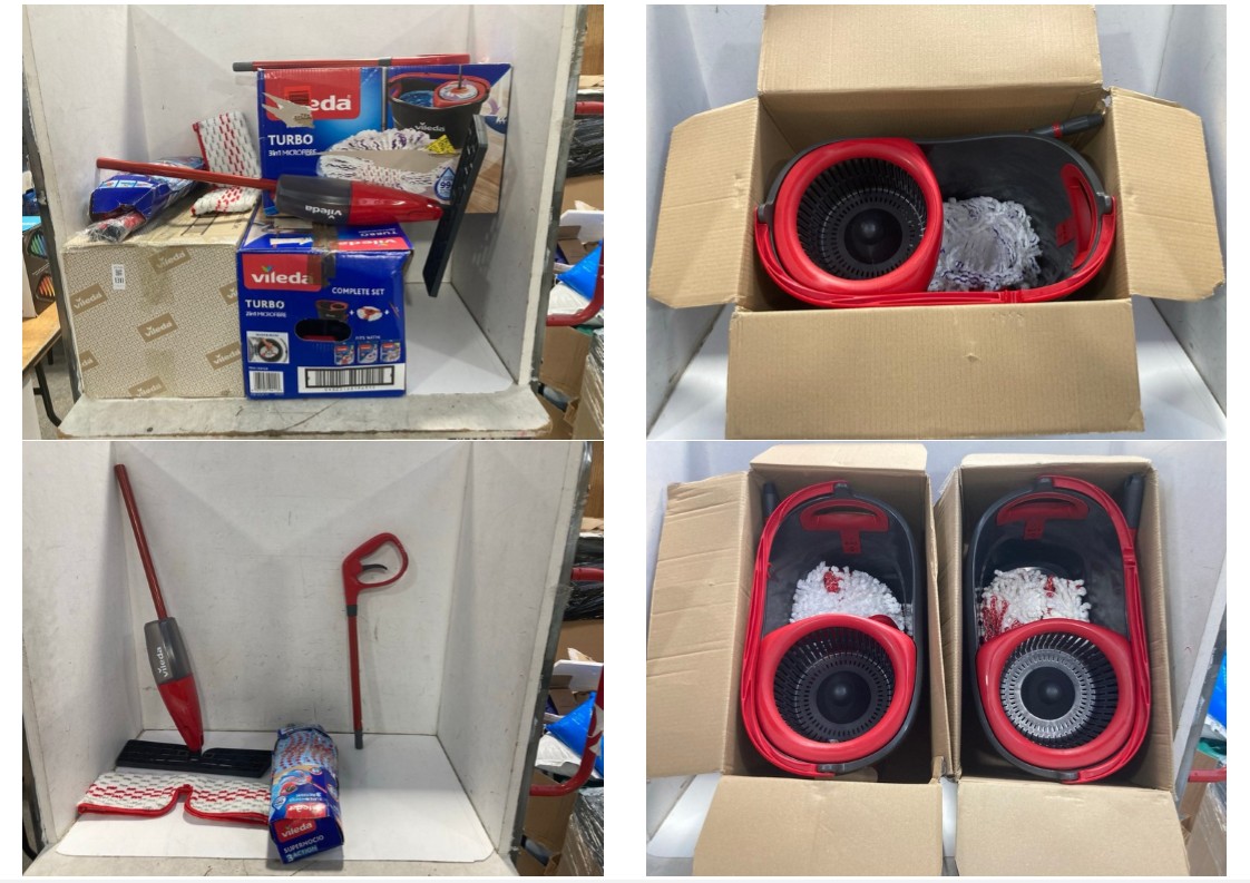 Lot 1311  
            Marchington SR11 - Parcel Delivery Only 

                
QTY OF ASSORTED HOME CLEANING ACCESSORIES TO INCLUDE VILEDA TURBO 2 IN 1 MOP BUCK...