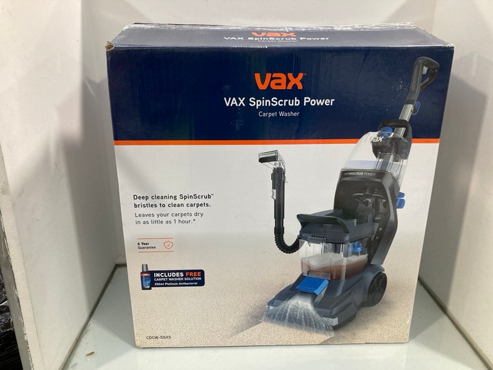Lot 1325  
            Marchington SR11 - Parcel Delivery Only 

                
VAX SPINSCRUB POWER CARPET WASHER - ORIGINAL RRP £249: LOCATION - B4